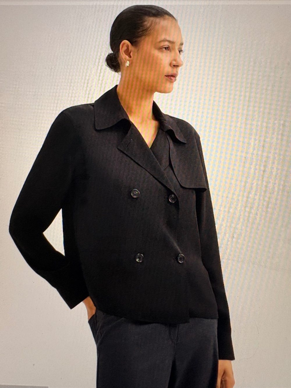 NWT Theory Trench Blouse Black Georgette Blouse